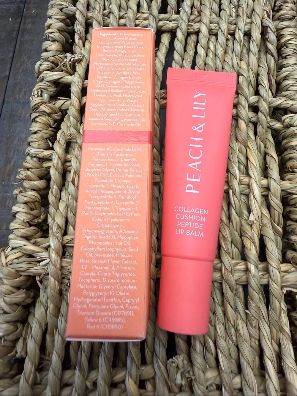 Peach & Lily Collagen Cushion Peptide Lip Balm Sheer Peach 12mL NIB